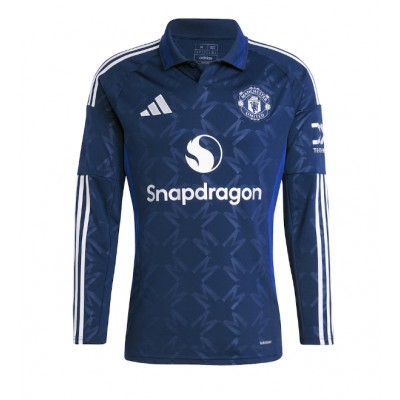 Moški Nogometni dresi Manchester United Gostujoči 2024-25 Dolgi Rokav Moški Nogometni dresi Manchester United Gostujoči 2024-25 Dolgi Rokav